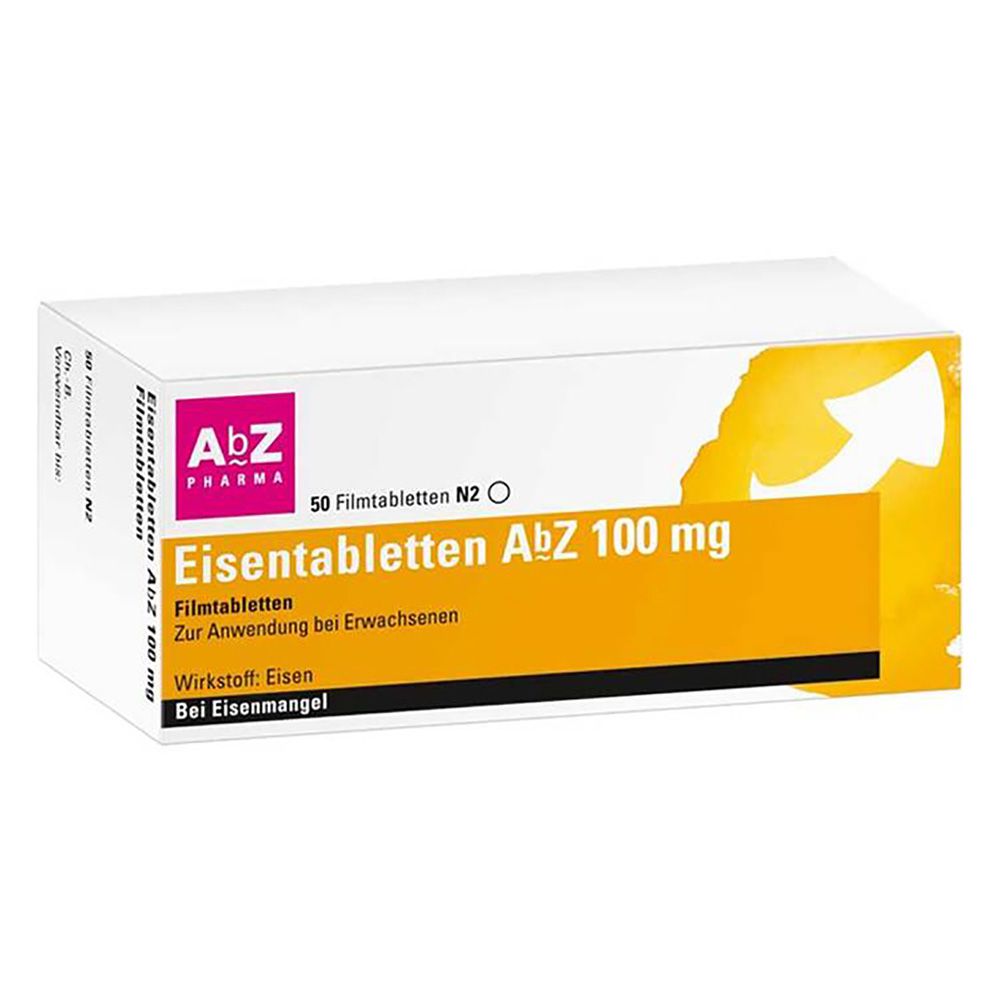 EISENTABLETTEN AbZ 100 mg Filmtabletten 50 St