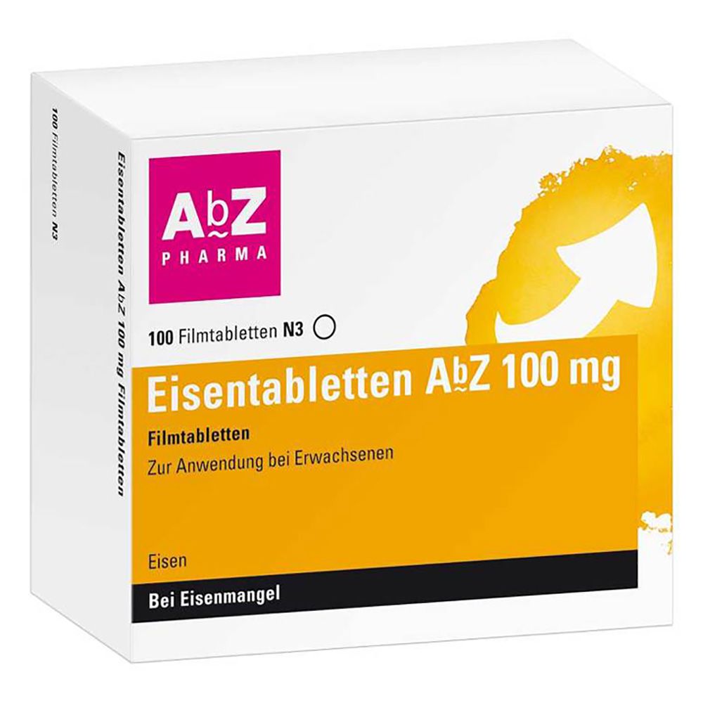 EISENTABLETTEN AbZ 100 mg Filmtabletten 100 St