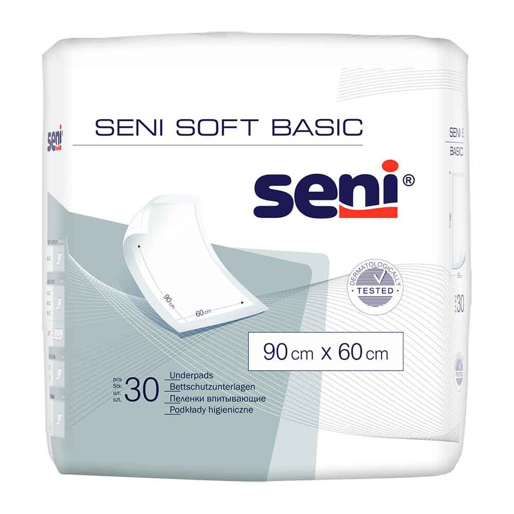SENI Soft Basic Bettschutzunterlage 60x90 cm 30 St SE-091-B030-003