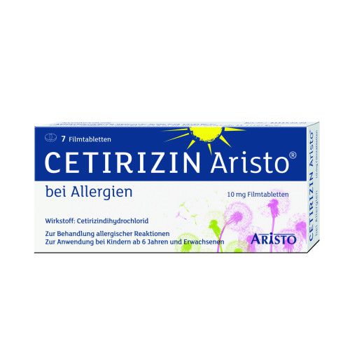 CETIRIZIN Aristo bei Allergien 10 mg Filmtabletten 7 St