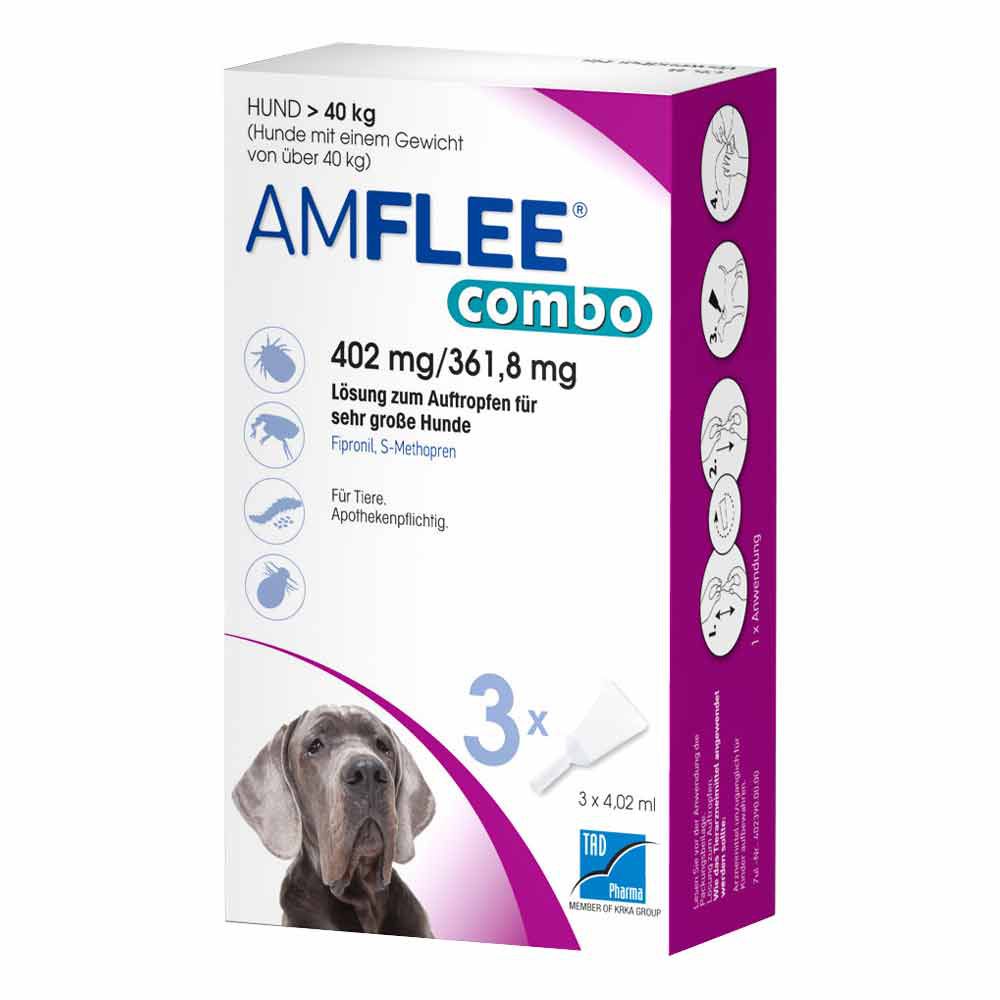 AMFLEE combo 402/361,8mg Lsg.z.Auf.f.Hunde üb.40kg 3 St